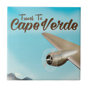Azulejo De Cerâmica Poster de viagens Aéreo de Cabo Verde