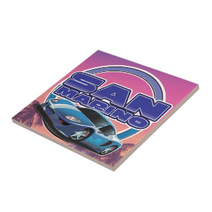 Azulejo De Cerâmica Poster de viagens desportivo de São Marino