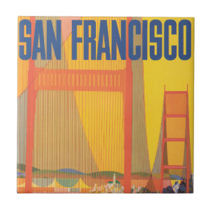 Azulejo De Cerâmica Poster de viagens Para Voar Twa Para São Francisco