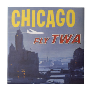 Azulejo De Cerâmica Poster de viagens Para Voos Da Trans World Airline