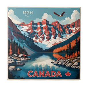 Azulejo De Cerâmica Poster de viagens Personalizado do Monograma Canad