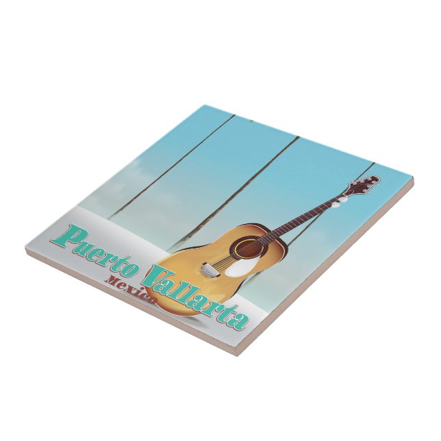 Azulejo De Cerâmica Poster de viagens Puerto Vallarta Mexico (Lateral)