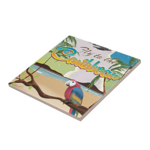 Azulejo De Cerâmica poster de viagens retrorreflector da Vintage da Il