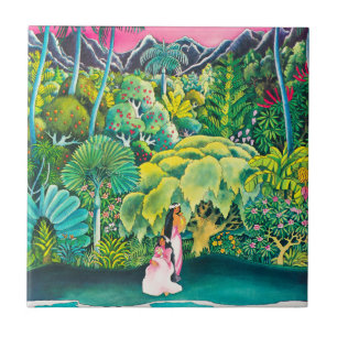 Azulejo De Cerâmica Poster de viagens Vintage Hawaii