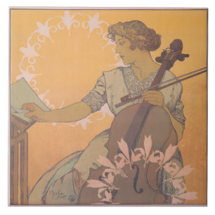 Azulejo De Cerâmica Poster de Zdenka Cerny por Alphonse Mucha