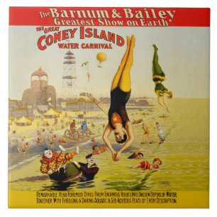 Azulejo De Cerâmica Poster do secundário de Coney Island