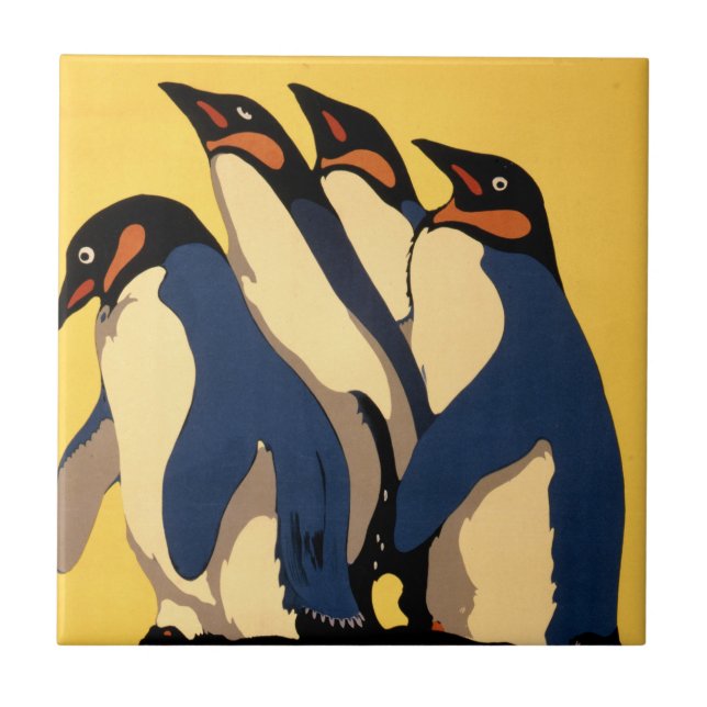 Azulejo De Cerâmica Poster Para O Transporte De Metrô Para O Zoológico (Frente)