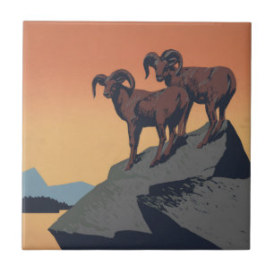 Azulejo De Cerâmica Poster vintage Promovendo Viagem Para Parques Naci