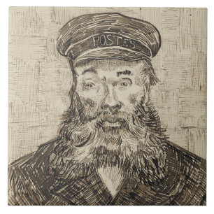 Azulejo De Cerâmica Postman Joseph Roulin (Sepia Sketch) (por van Gogh