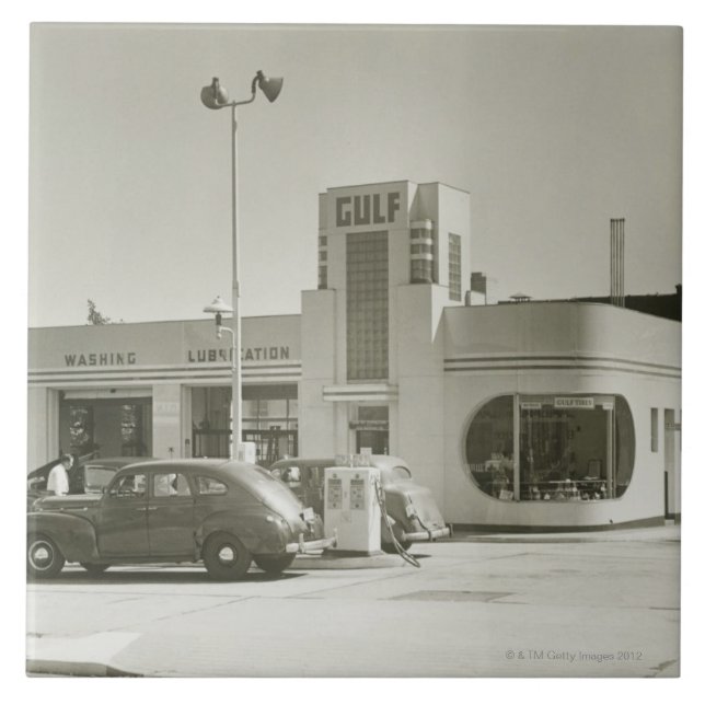 Azulejo De Cerâmica Posto de gasolina (Frente)