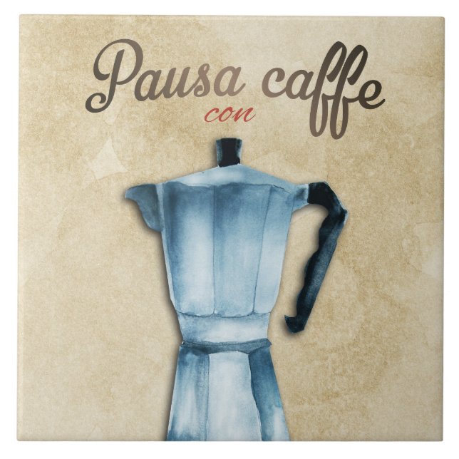 Azulejo De Cerâmica Pote De Café Moka Italiano (Frente)