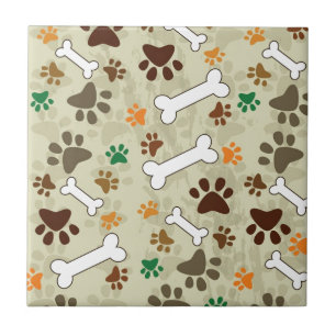 Azulejo De Cerâmica pows e osso do cão