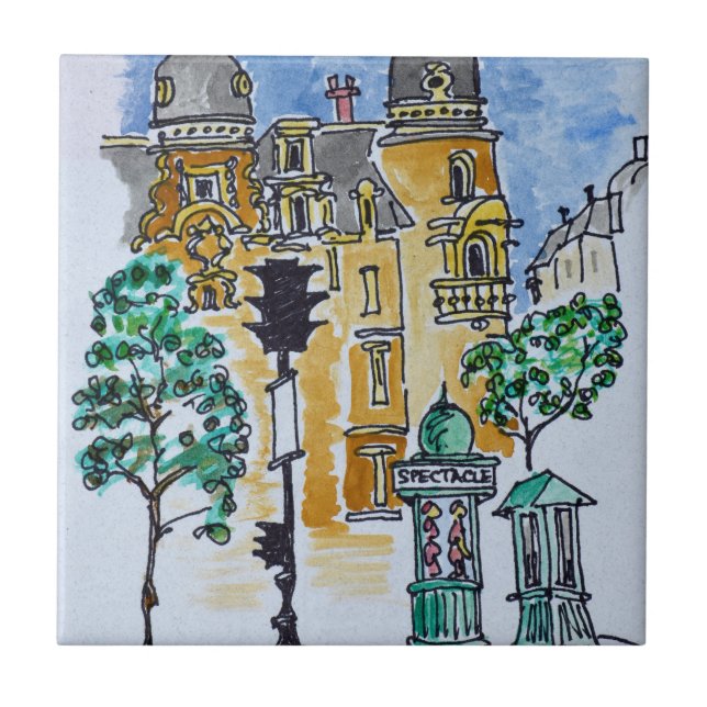 Azulejo De Cerâmica Praça Alphonse Deville | Paris, França (Frente)