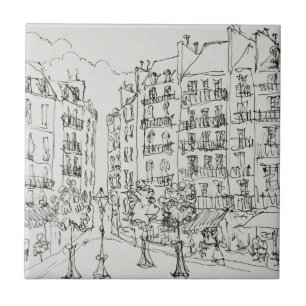 Azulejo De Cerâmica Praça Dauphine, Ilha da Cidade Paris, França