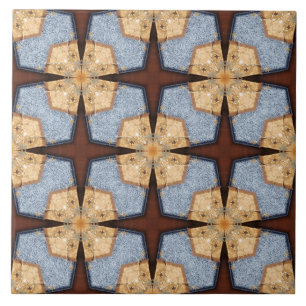 Azulejo De Cerâmica Praça Futurística e Padrão de Estrela