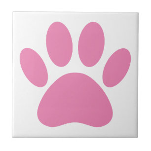 Azulejo De Cerâmica Praça Pawprint Cachorro Rosa