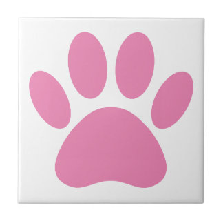 Azulejo De Cerâmica Praça Pawprint Cachorro Rosa