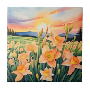 Azulejo De Cerâmica Prados Daffodil Vibrantes