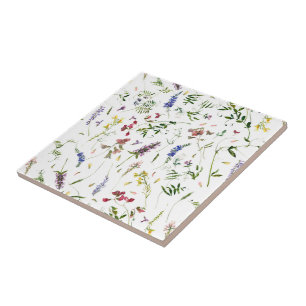 Azulejo De Cerâmica Prados Escandinavos de Flores Selvagens