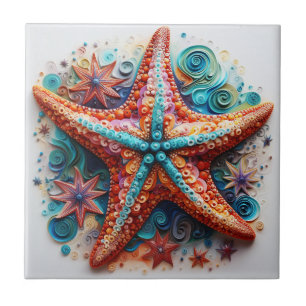 Azulejo De Cerâmica Praia Costeira Náutica de Starfish