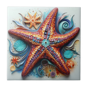 Azulejo De Cerâmica Praia Costeira Náutica de Starfish