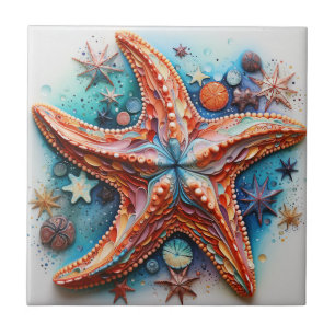 Azulejo De Cerâmica Praia Costeira Náutica de Starfish
