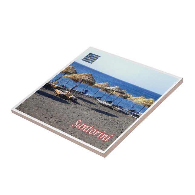 Azulejo De Cerâmica Praia de Lava do zGR082 SANTORINI, Grécia, (Lateral)