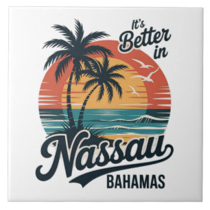 Azulejo De Cerâmica Praia de Nassau Bahamas Verão