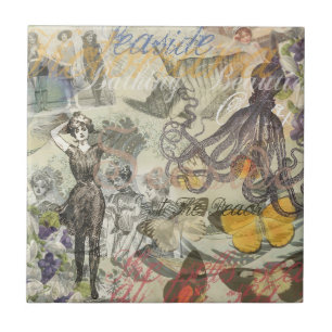 Azulejo De Cerâmica Praia de polvo Antiga Costa Steampunk