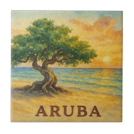 Azulejo De Cerâmica Praia Eagle Aruba Divi Tree Golden Hour