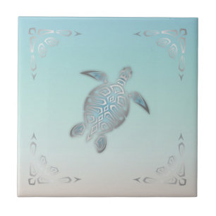 Azulejo De Cerâmica Praia Estilo Tartaruga Marinha Prata