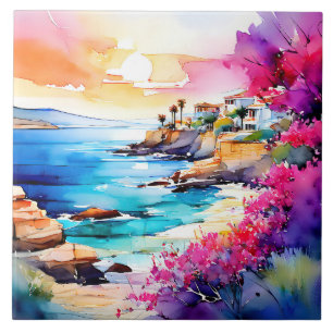 Azulejo De Cerâmica "Praia Secluída"