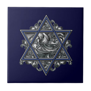 Azulejo De Cerâmica Prata de Magen David