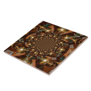 Azulejo De Cerâmica Prata e Dourado