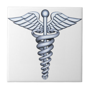 Azulejo De Cerâmica Prata médica do símbolo