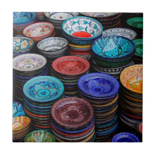 Azulejo De Cerâmica Pratos Marroquinos No Mercado