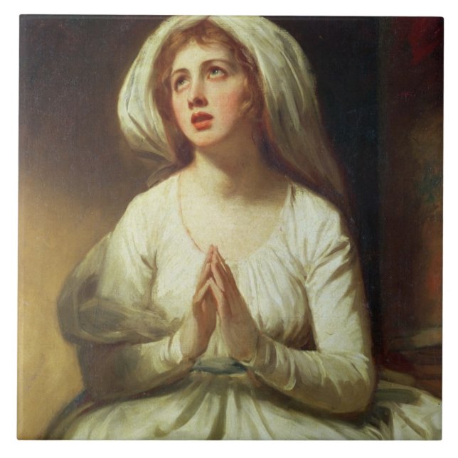 Azulejo De Cerâmica Praying da senhora Hamilton (Frente)
