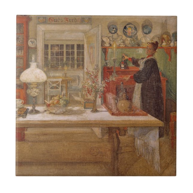 Azulejo De Cerâmica Preparando-se para um jogo (Frente)