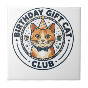 Azulejo De Cerâmica Presente de Aniversário Gato Amante de Gatos - Pre