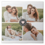 Azulejo De Cerâmica Presente de Foto Personalizada da Família de Colag<br><div class="desc">Presente de Foto Personalizada da Família de Colagem Moderna</div>