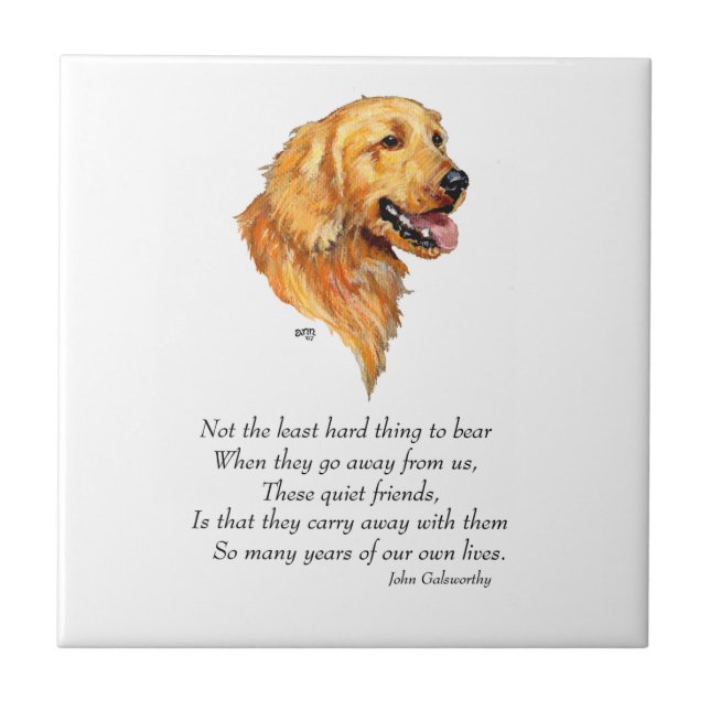 Azulejo De Cerâmica Presente de Golden Retriever (Frente)
