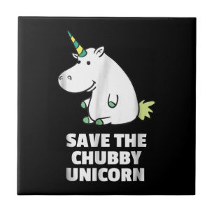 Azulejo De Cerâmica Presente do Hippo Lover Chubby Unicorn Hippo Cut