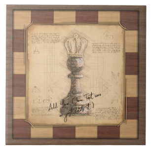 Azulejo De Cerâmica Presente do jogador de xadrez "Pwn King / Queen"