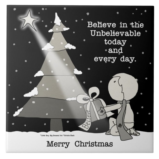 Azulejo De Cerâmica Presente Giver-Feliz Natal (Frente)