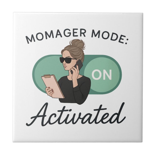 Azulejo De Cerâmica Presente na moda para Mães Boss (Frente)