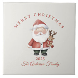 Azulejo De Cerâmica Presente personalizado com vibração de Natal em aq