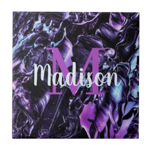 Azulejo De Cerâmica Presente Personalizado de Nome de Marble Personali