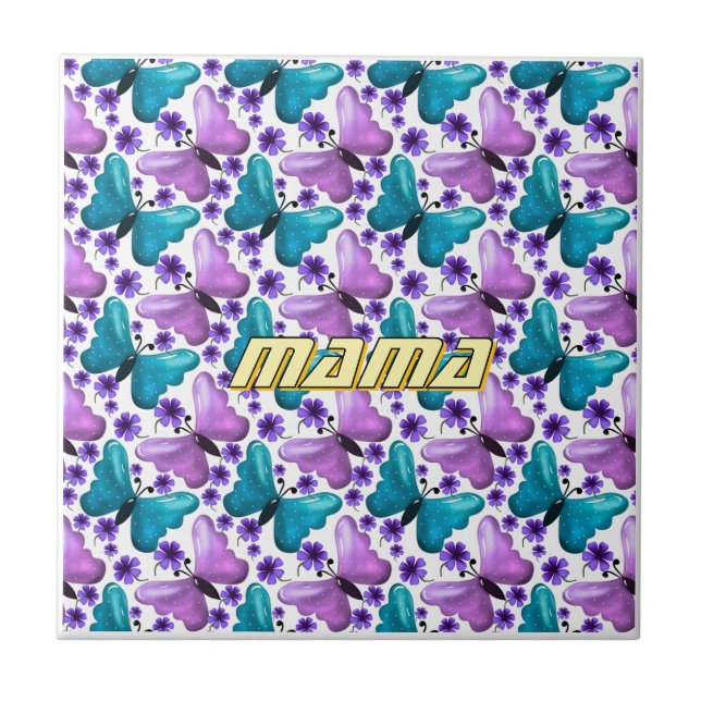 Azulejo De Cerâmica Presente personalizado e customizado para o dia da (Frente)