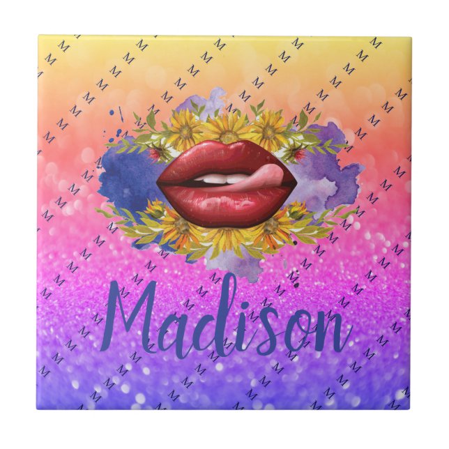 Azulejo De Cerâmica Presente Personalizado para Bridesmaid, Casamento, (Frente)