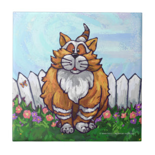 Azulejo De Cerâmica Presentes & acessórios do gato do gengibre